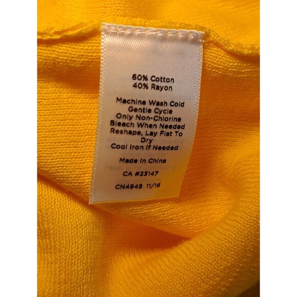 NEW Talbots Sweater Vest Yellow Cotton Rayon Slight Dolman Sleeve Size XL - Picture 7 of 7